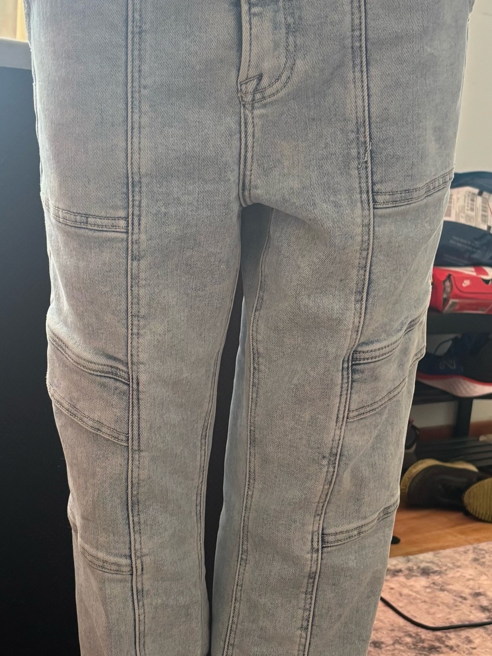 Flying Monkey Women's Straight Leg Jeans in Washed Gray